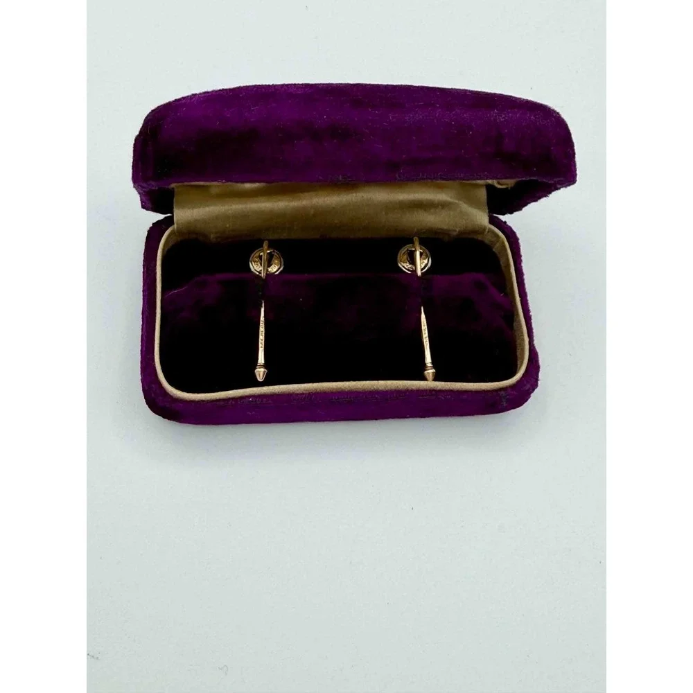 Antique Krementz Tuxedo Shirt Studs 1920s MOP Enamel O.C. Stegmaier Velvet Box